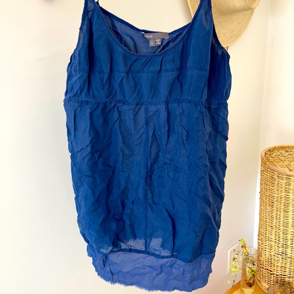 100% silk indigo camisole